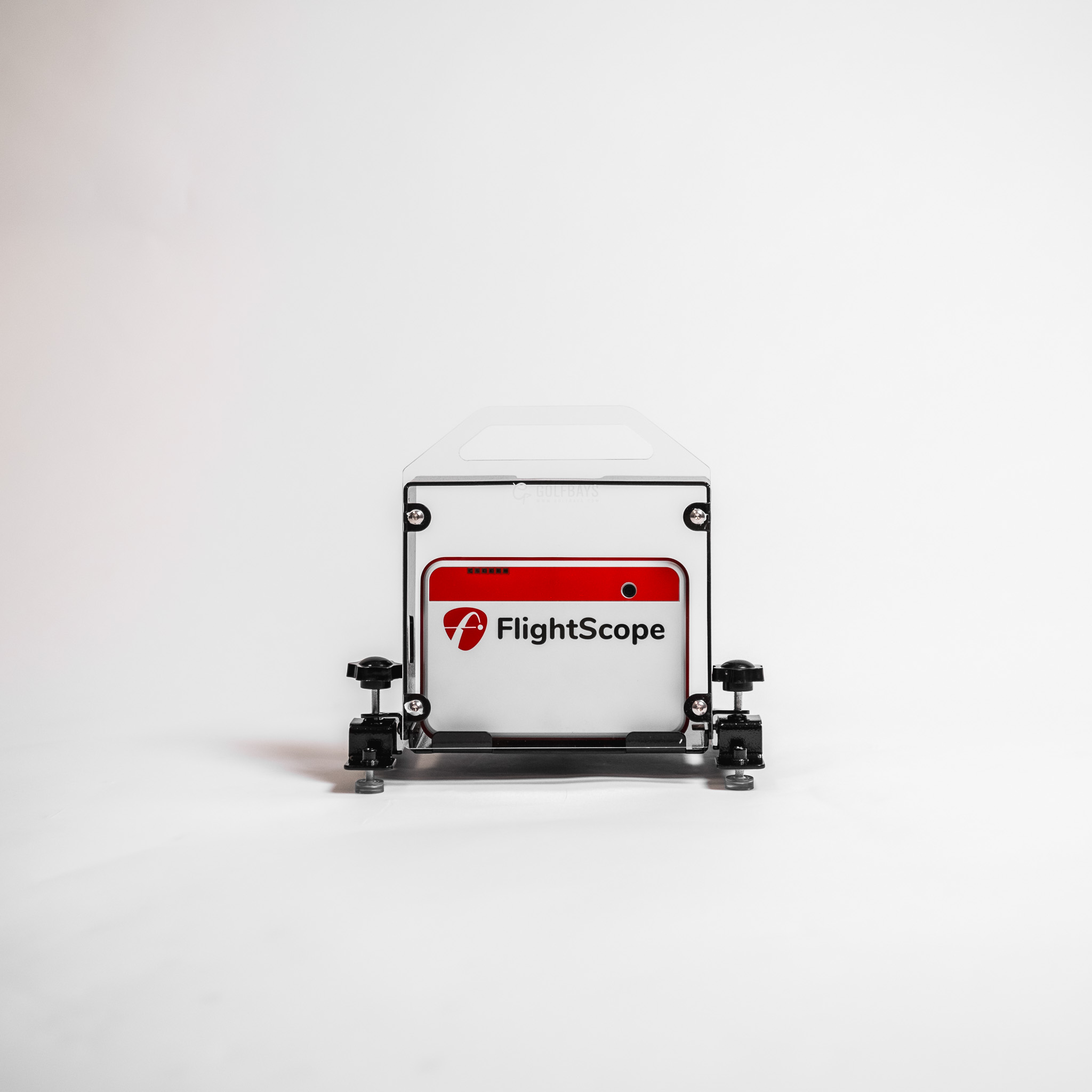 GolfBays Flightscope Mevo+ schützendes Metallgehäuse und Ausrichtungsstation 