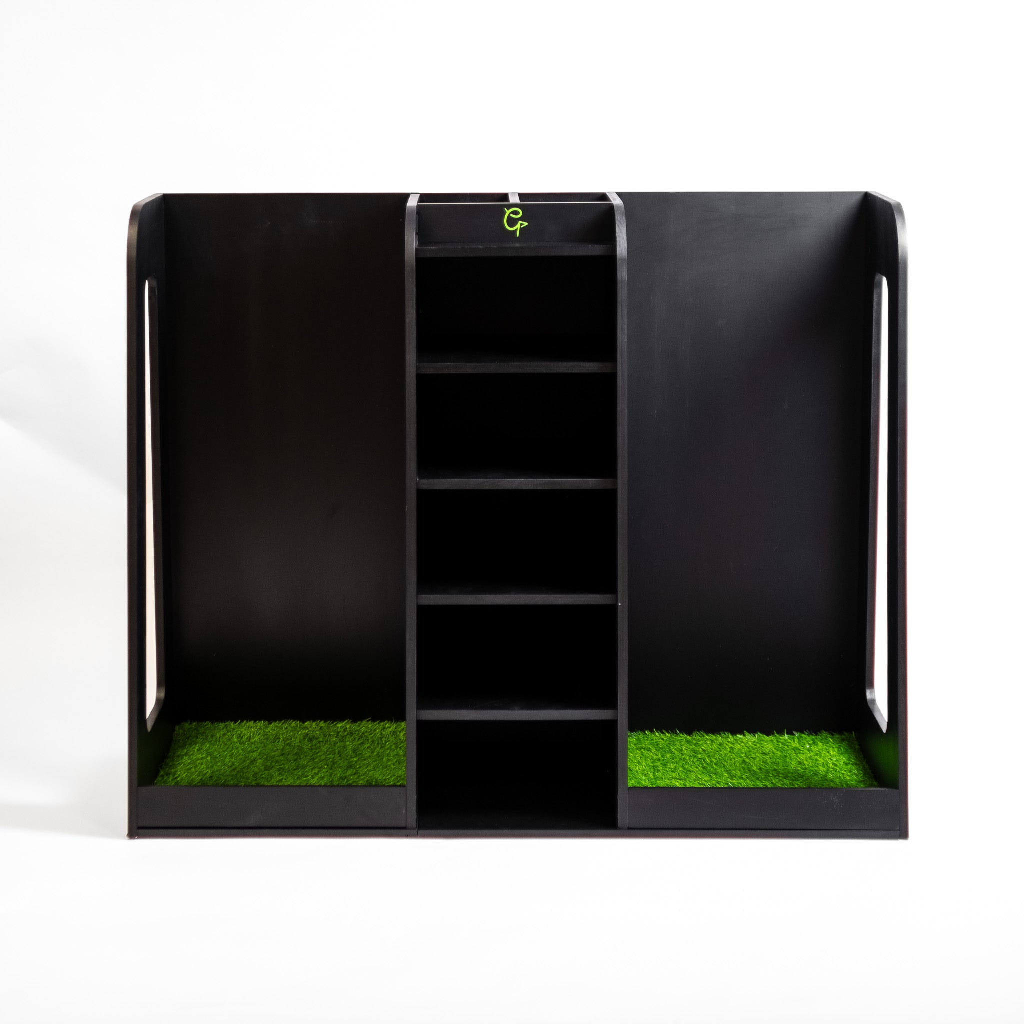Golfbays Premium Dual Bag Ständer aus Holz (Schwarz)