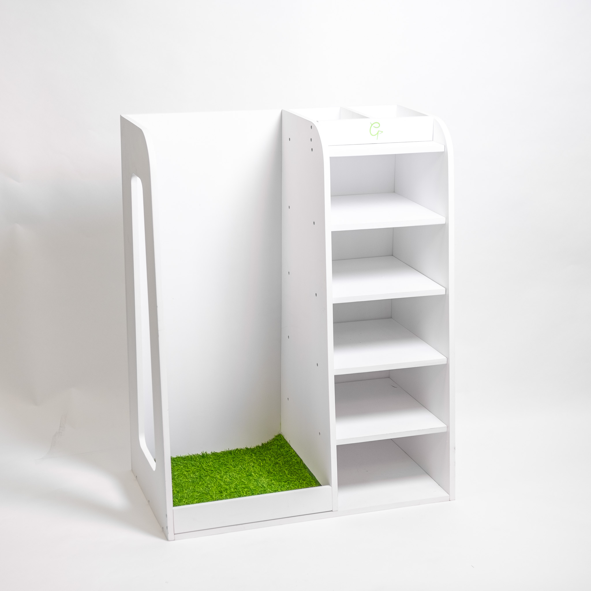 Golfbays Premium Einzeltaschen-Display aus Holz (Weiß)