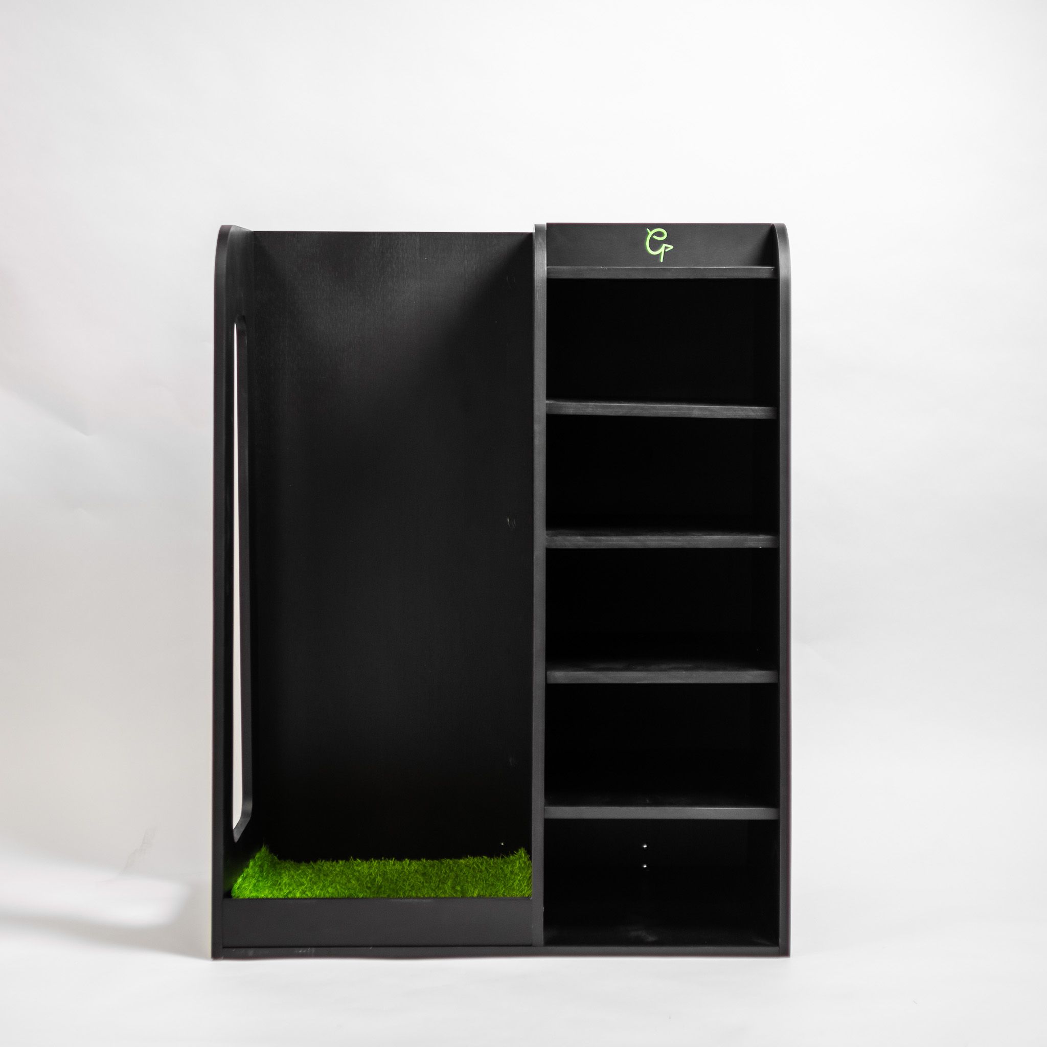 Golfbays Premium Einzeltaschen-Display aus Holz (Schwarz)