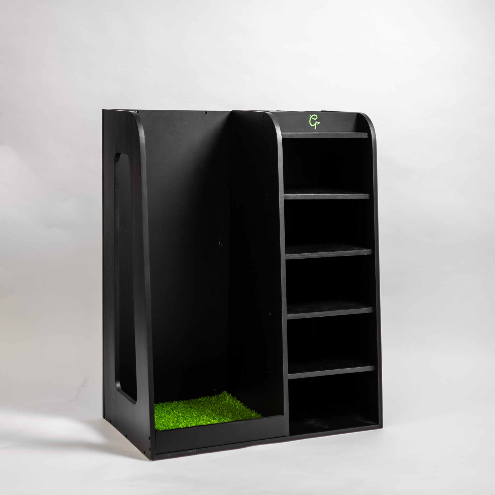 Golfbays Premium Einzeltaschen-Display aus Holz (Schwarz)