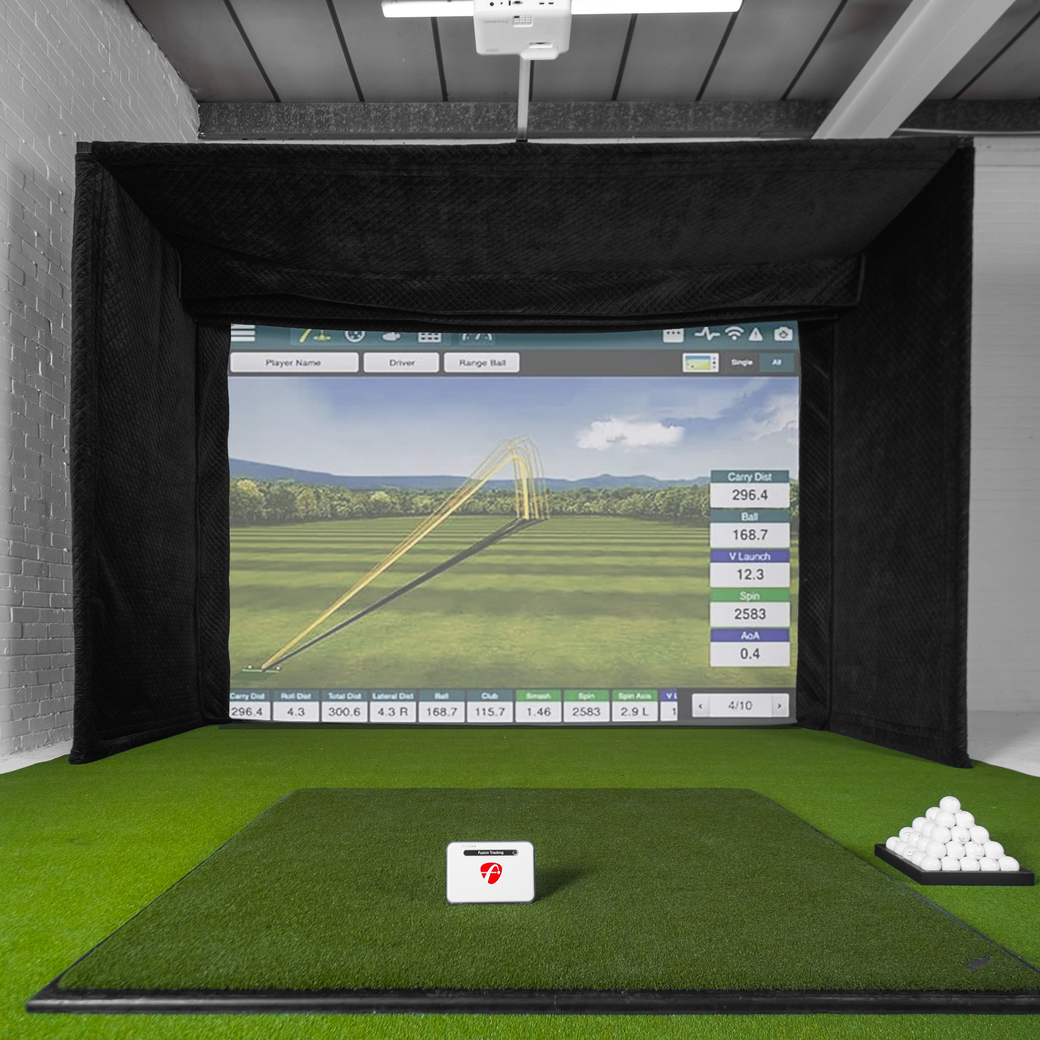 Flightscope Mevo + 2024 Edition GolfBays Lux Golfsimulator-Gehäuse Bundle