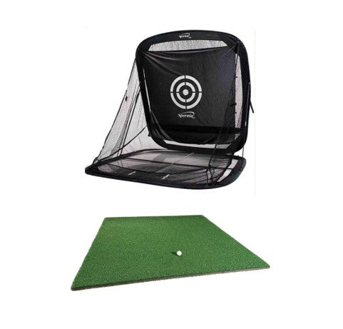 Spornia SPG-7 Golf-Übungsnetz + Golfmatten-Paket
