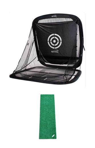 Spornia SPG-7 Golf-Übungsnetz + Golf-Schlagstreifen-Paket