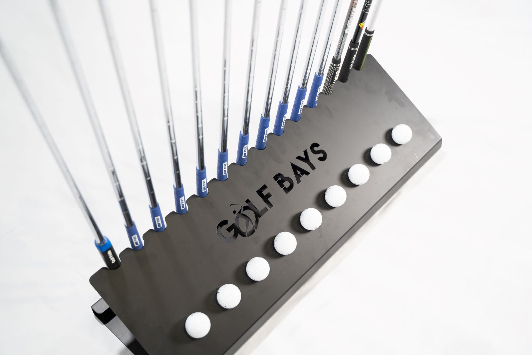 GolfBays Schläger-Präsentationsständer, für 14 Schläger und 9 Golfbälle, Indoor-Golf-Aufbewahrungs-Organizer